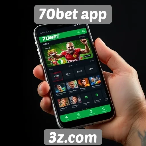 Interface do 70bet app é amigável e intuitiva